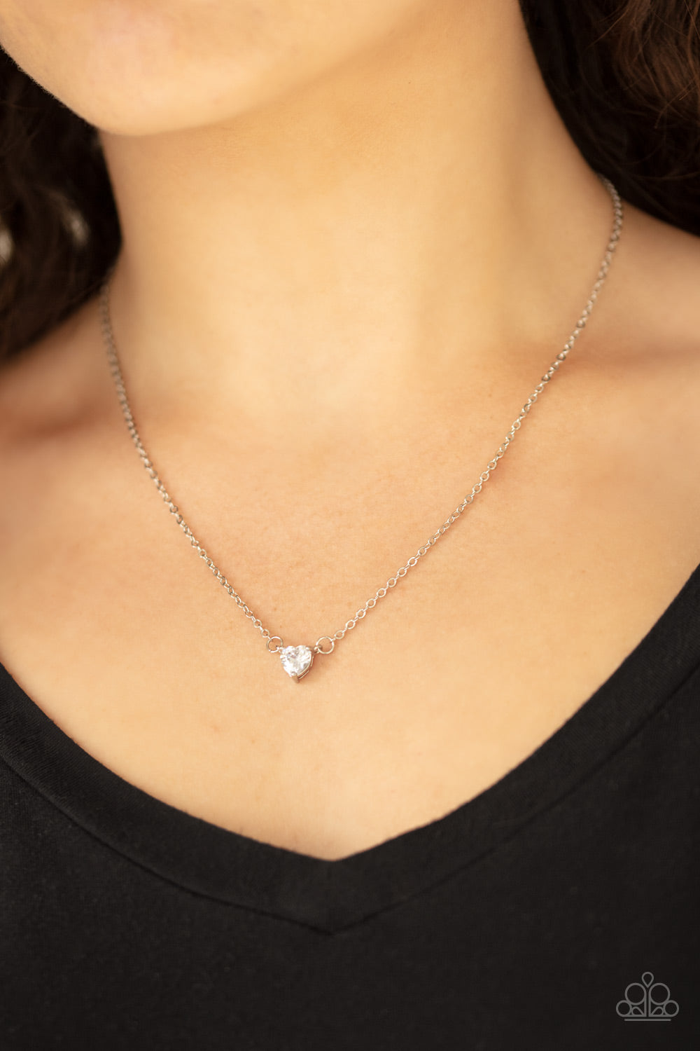 Paparazzi ♥ Heartbeat Bling - White ♥  Necklace