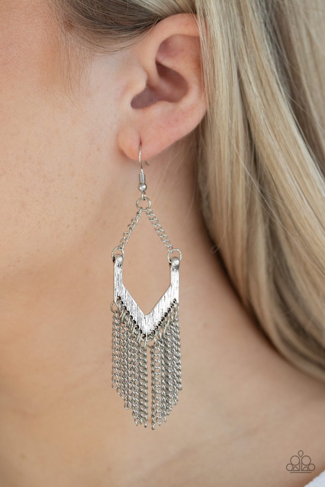 Paparazzi ♥ Unchained Fashion - Silver ♥ Earrings