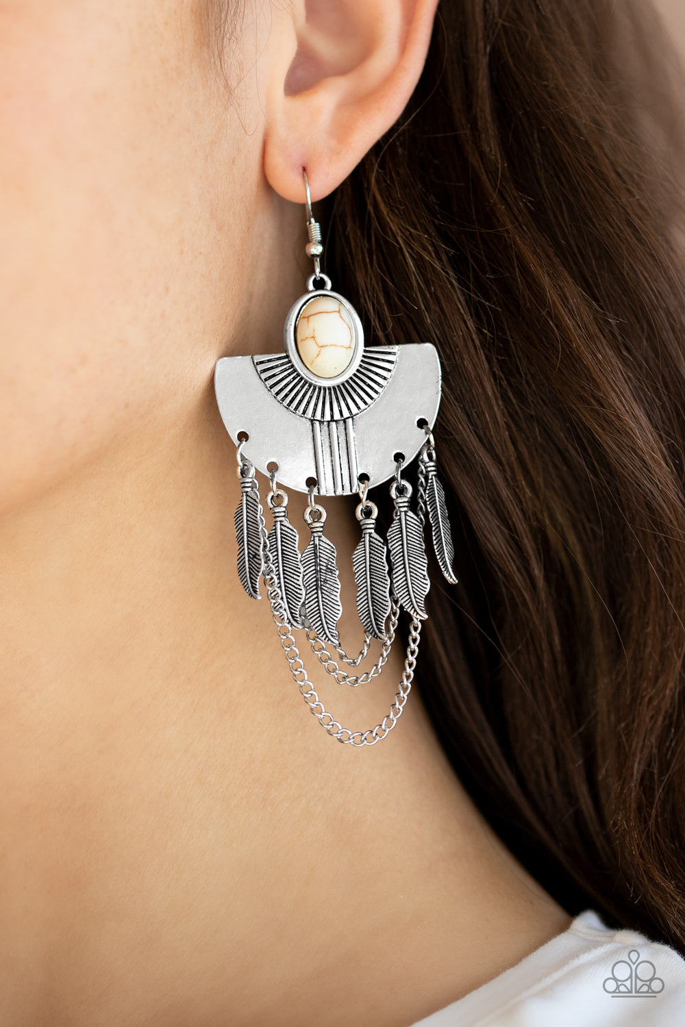 Paparazzi ♥ Sure Thing, Chief! - White ♥  Earrings
