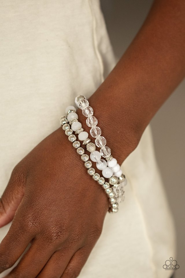 Paparazzi ♥ Sugary Shimmer - White ♥ Bracelet