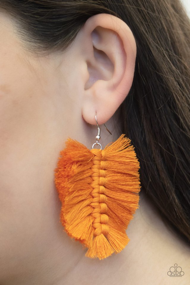 Paparazzi ♥ Knotted Native - Orange ♥ Earrings