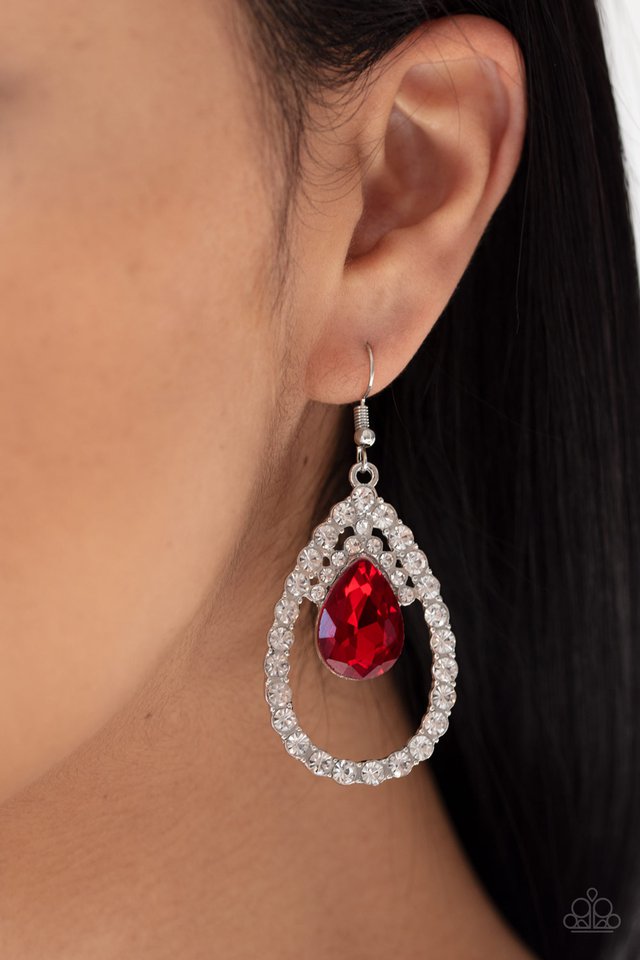 Paparazzi ♥ Trendsetting Twinkle - Red ♥ Earrings