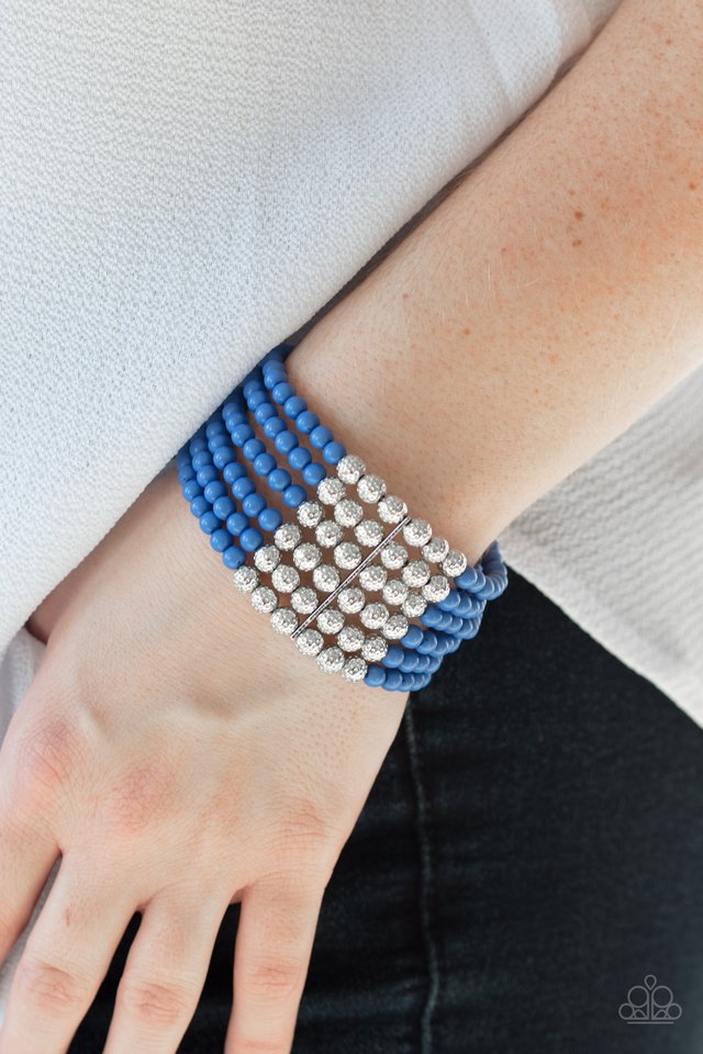 Paparazzi ♥ LAYER It On Thick - Blue ♥ Bracelet