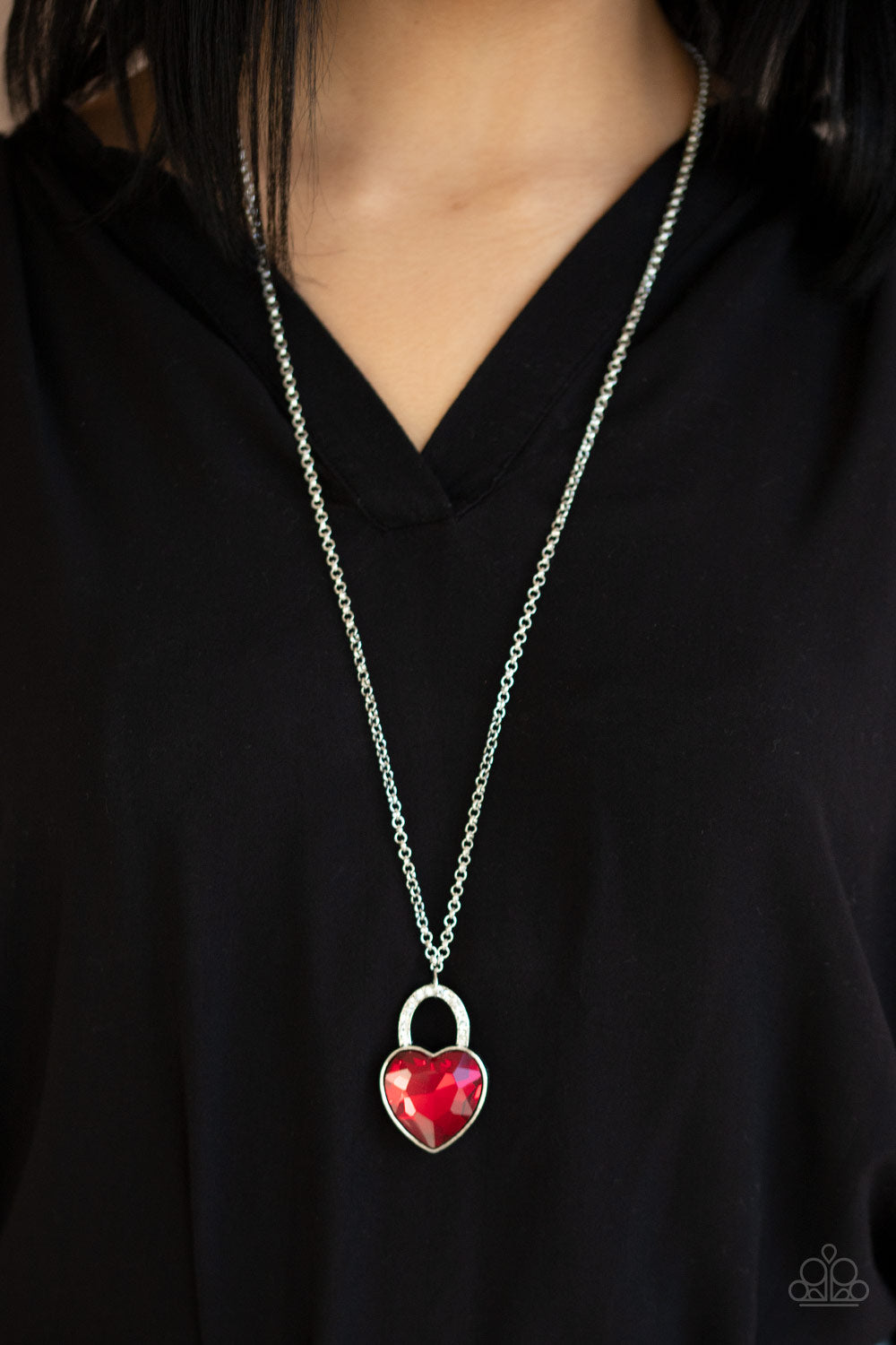 Paparazzi ♥ Locked in Love - Red ♥  Necklace