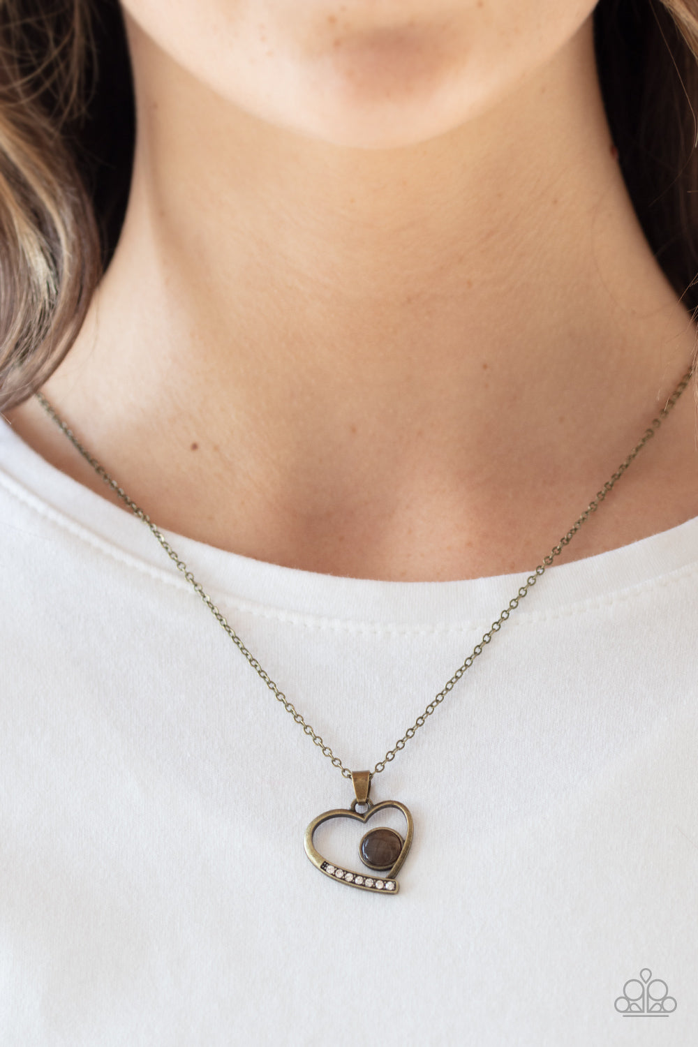 Paparazzi ♥ Heart Full of Love - Brass ♥  Necklace