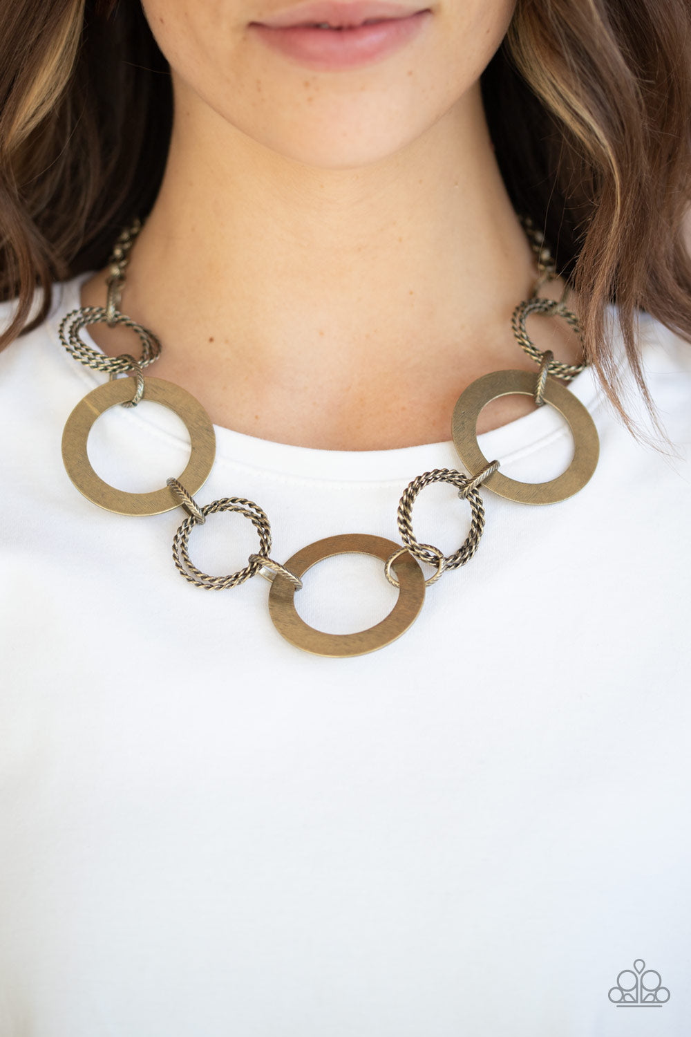 Paparazzi ♥ Ringed in Radiance - Brass ♥  Necklace