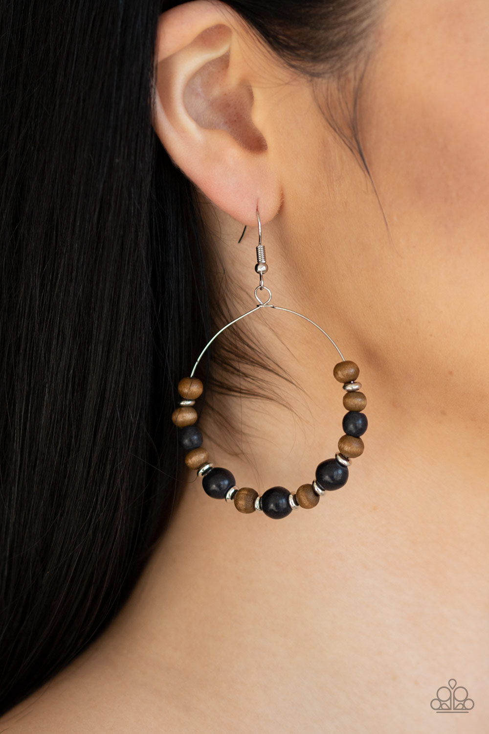 Paparazzi ♥ Forestry Fashion - Black ♥  Earrings