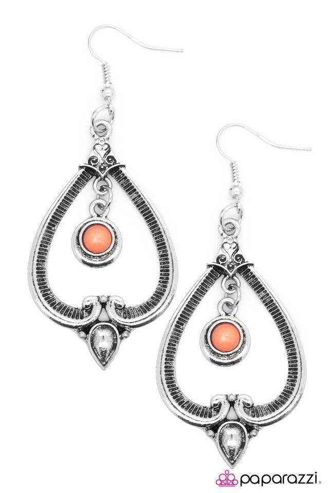Paparazzi ♥ Go It Alone - Orange ♥ Earrings