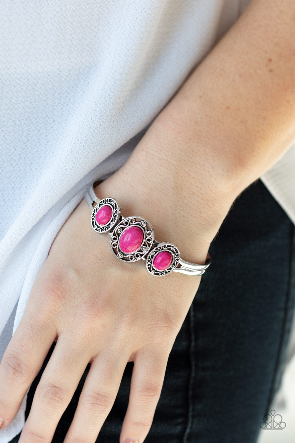 Paparazzi ♥ Stone Sage - Pink ♥  Bracelet