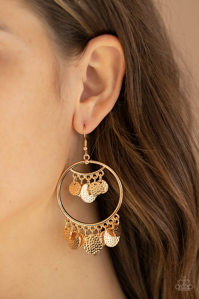 Paparazzi ♥ All-CHIME High - Gold ♥ Earrings