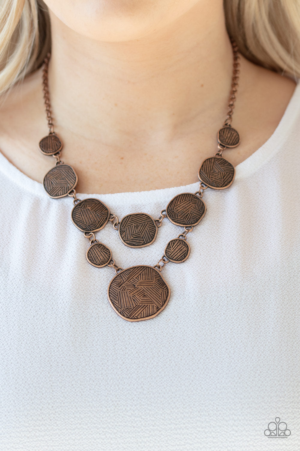 Paparazzi ♥ Metallic Patchwork - Copper ♥  Necklace