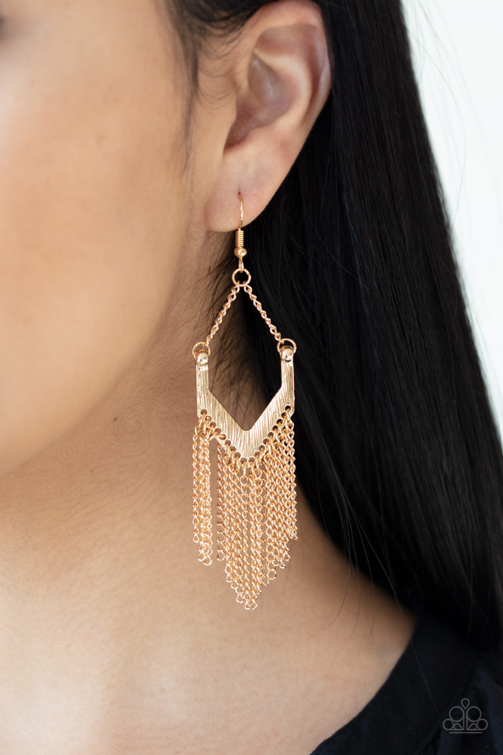 Paparazzi ♥ Unchained Fashion - Gold ♥  Earrings