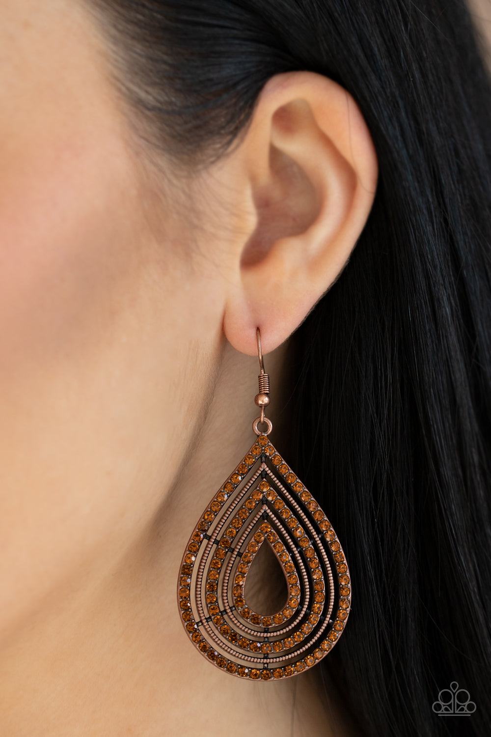 Paparazzi ♥ 5th Avenue Attraction - Copper ♥  Earrings
