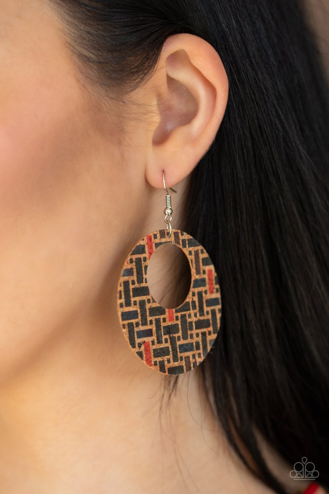 Paparazzi ♥ Put A Cork In It - Black ♥ Earrings