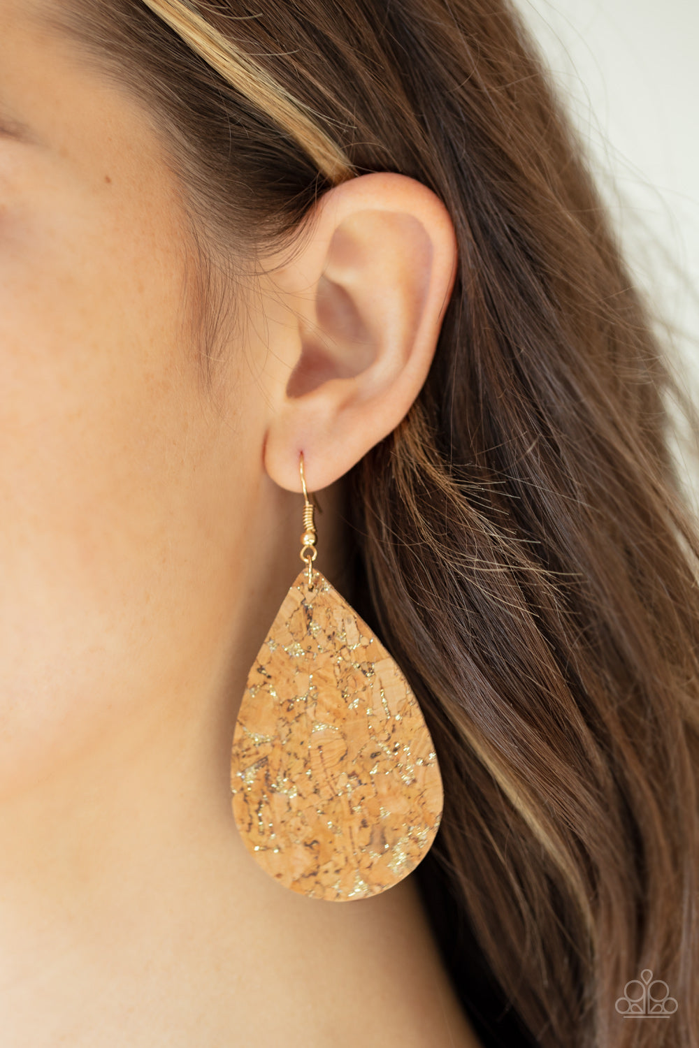 Paparazzi ♥ CORK It Over - Gold ♥  Earrings