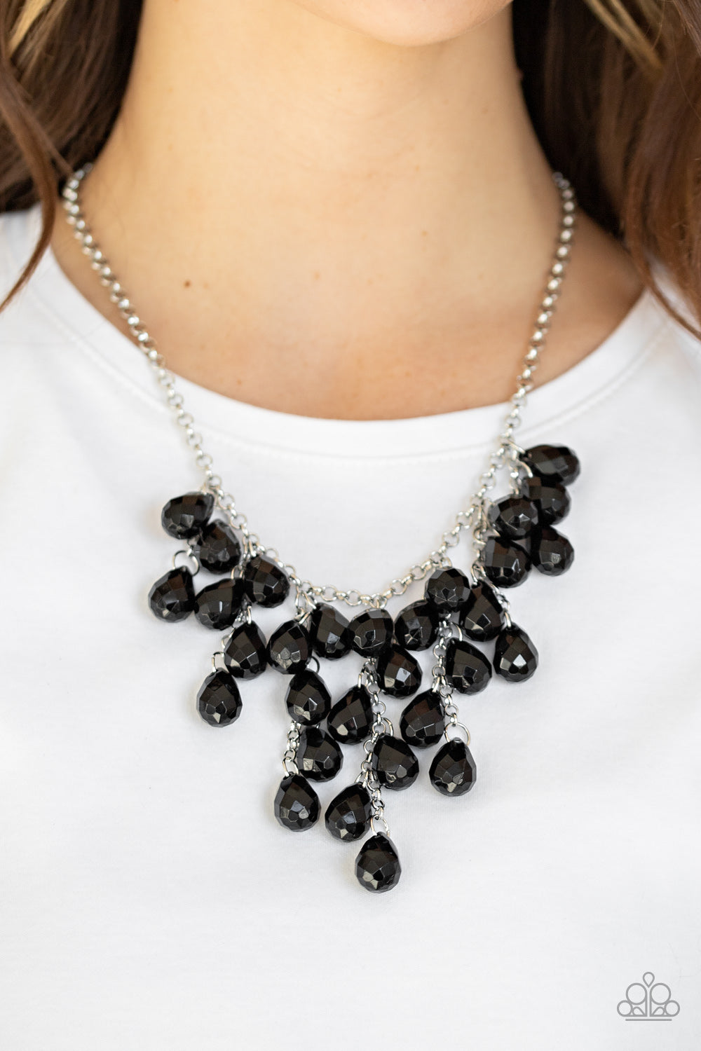 Paparazzi ♥ Serenely Scattered - Black ♥  Necklace