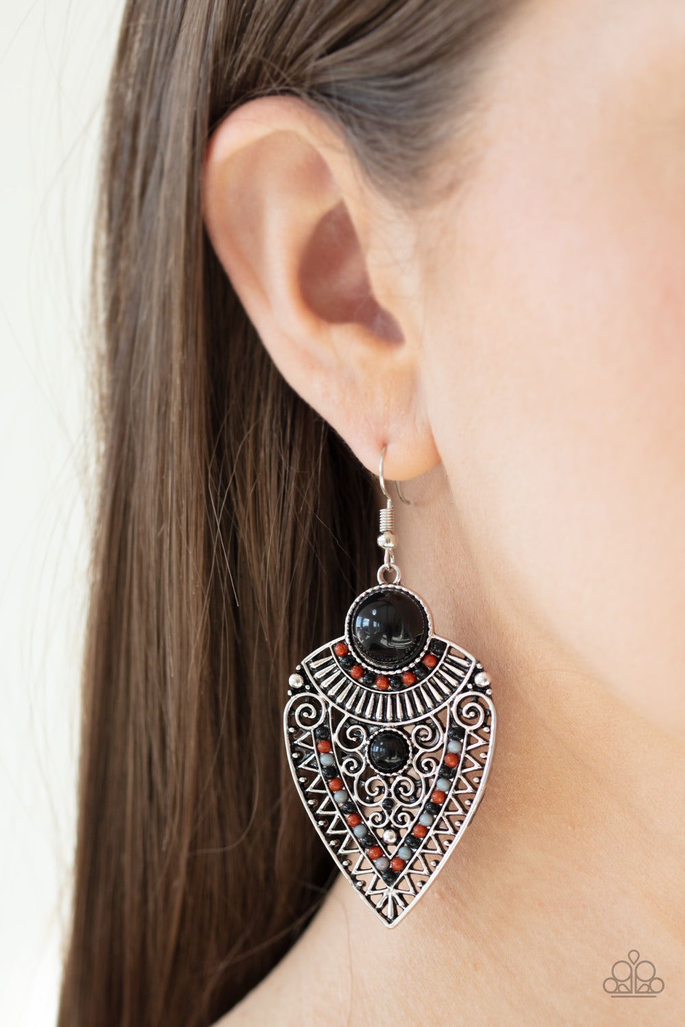 Paparazzi ♥ Tribal Territory - Black ♥  Earrings