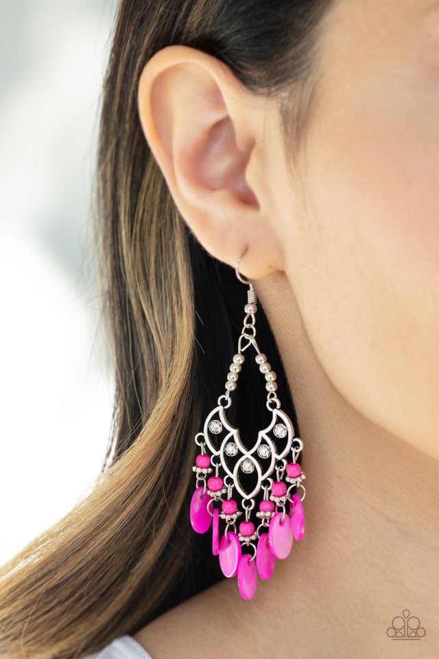 Paparazzi ♥ Shore Bait - Pink ♥ Earrings
