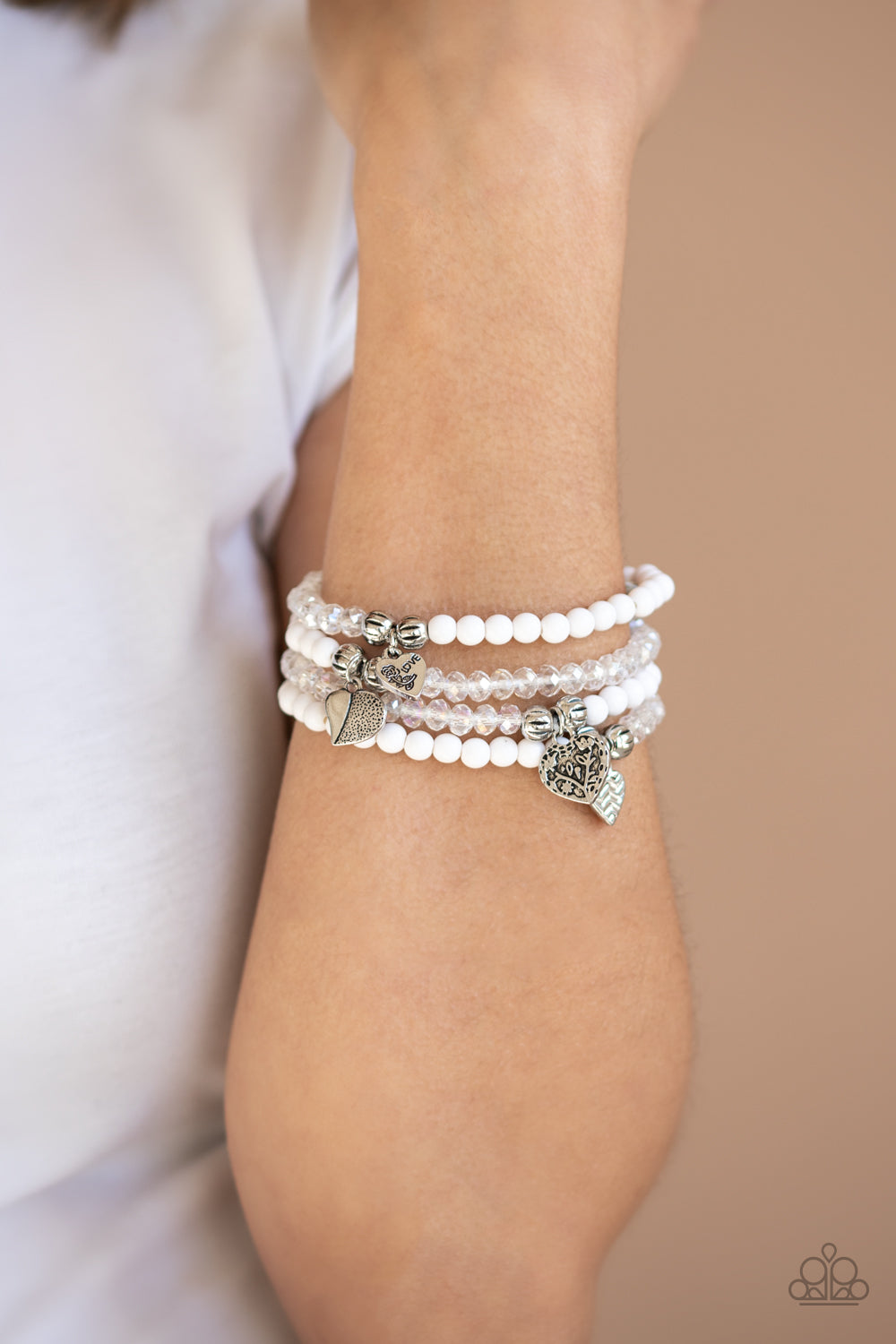 Paparazzi ♥ Colorfully Cupid - White ♥  Bracelet