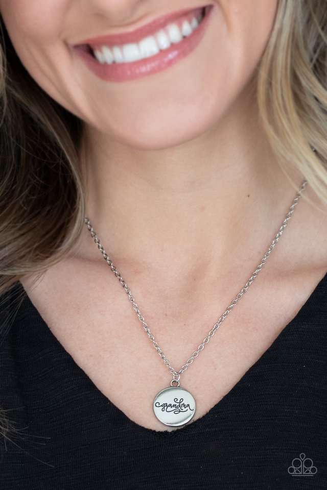 Paparazzi ♥ Worlds Best Grandma - Silver ♥ Necklace