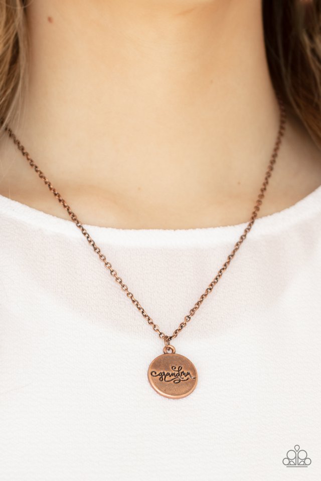 Paparazzi ♥ Worlds Best Grandma - Copper ♥ Necklace