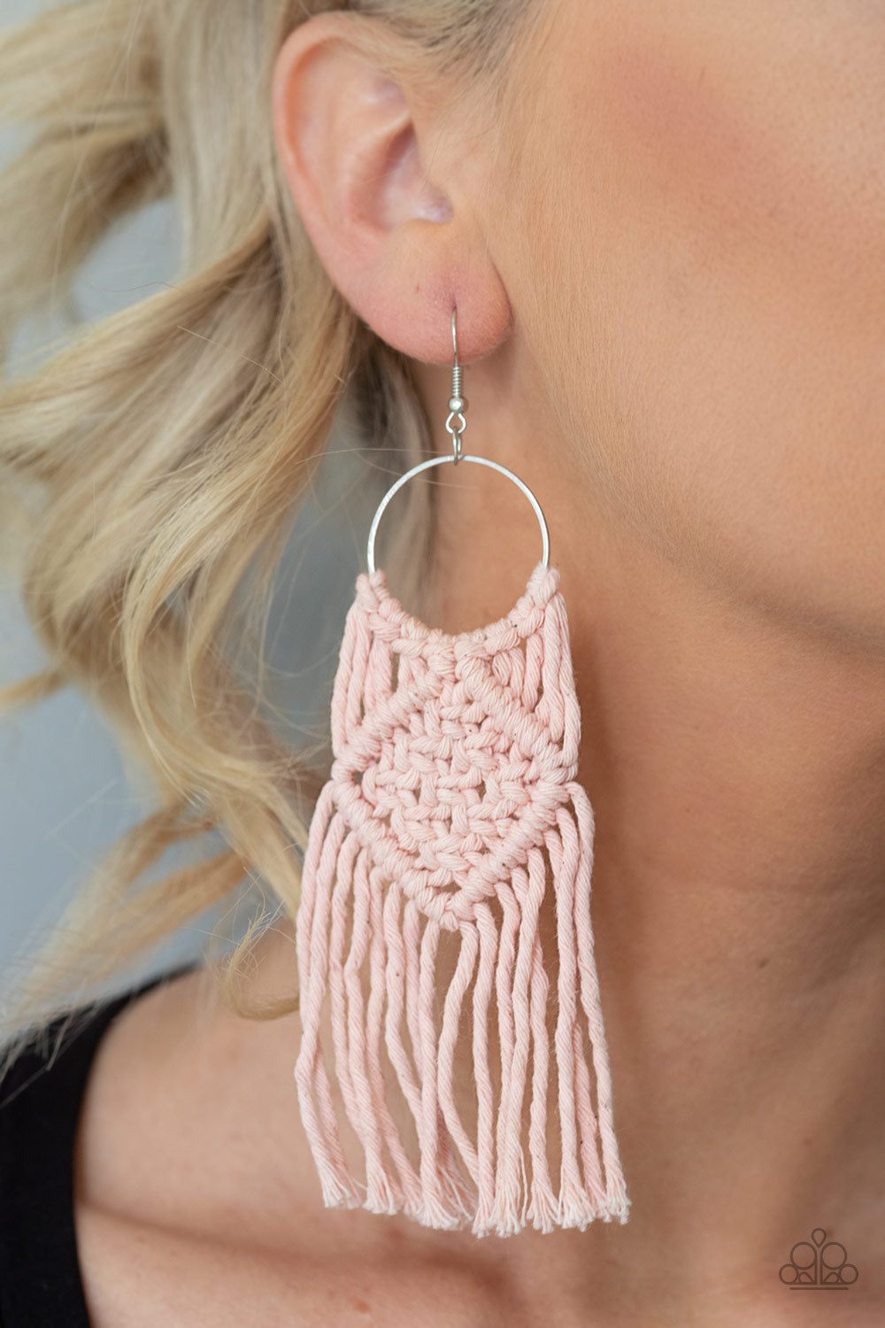 Paparazzi ♥ Macrame Rainbow - Pink ♥  Earrings