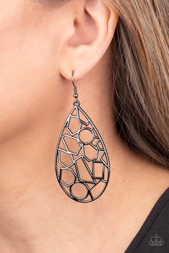 Paparazzi ♥ Reshaped Radiance - Black ♥ Earrings