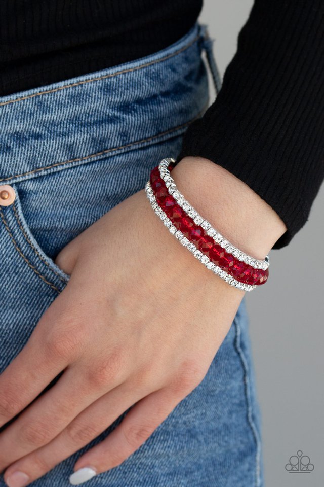 Paparazzi ♥ Glam-ified Fashion - Red ♥ Bracelet