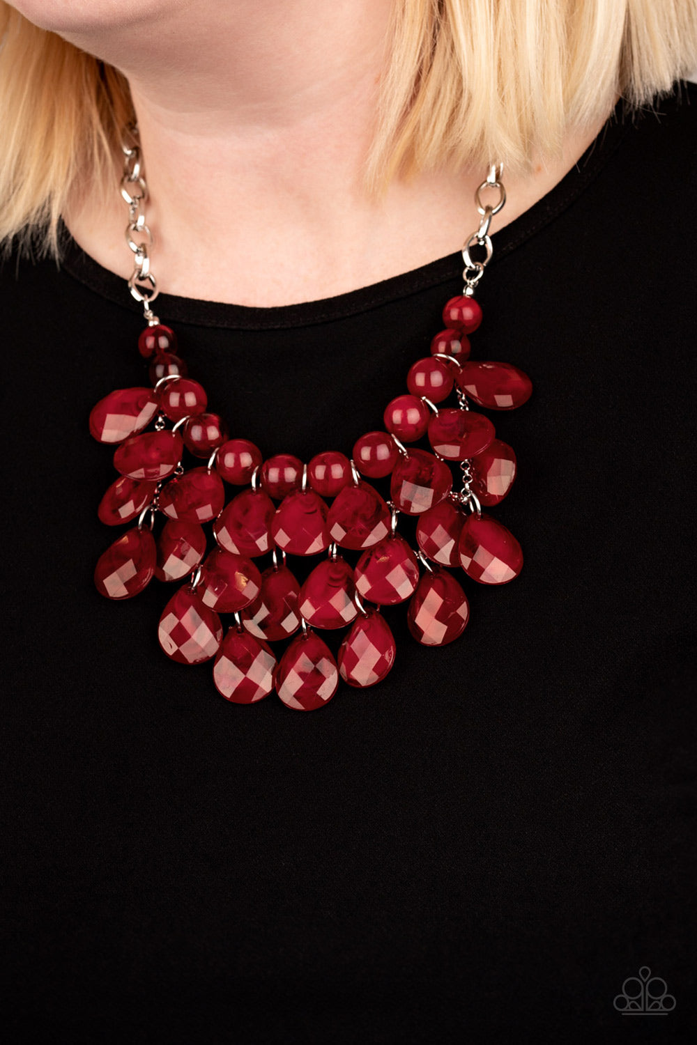 Paparazzi ♥ Sorry To Burst Your Bubble - Red ♥  Necklace