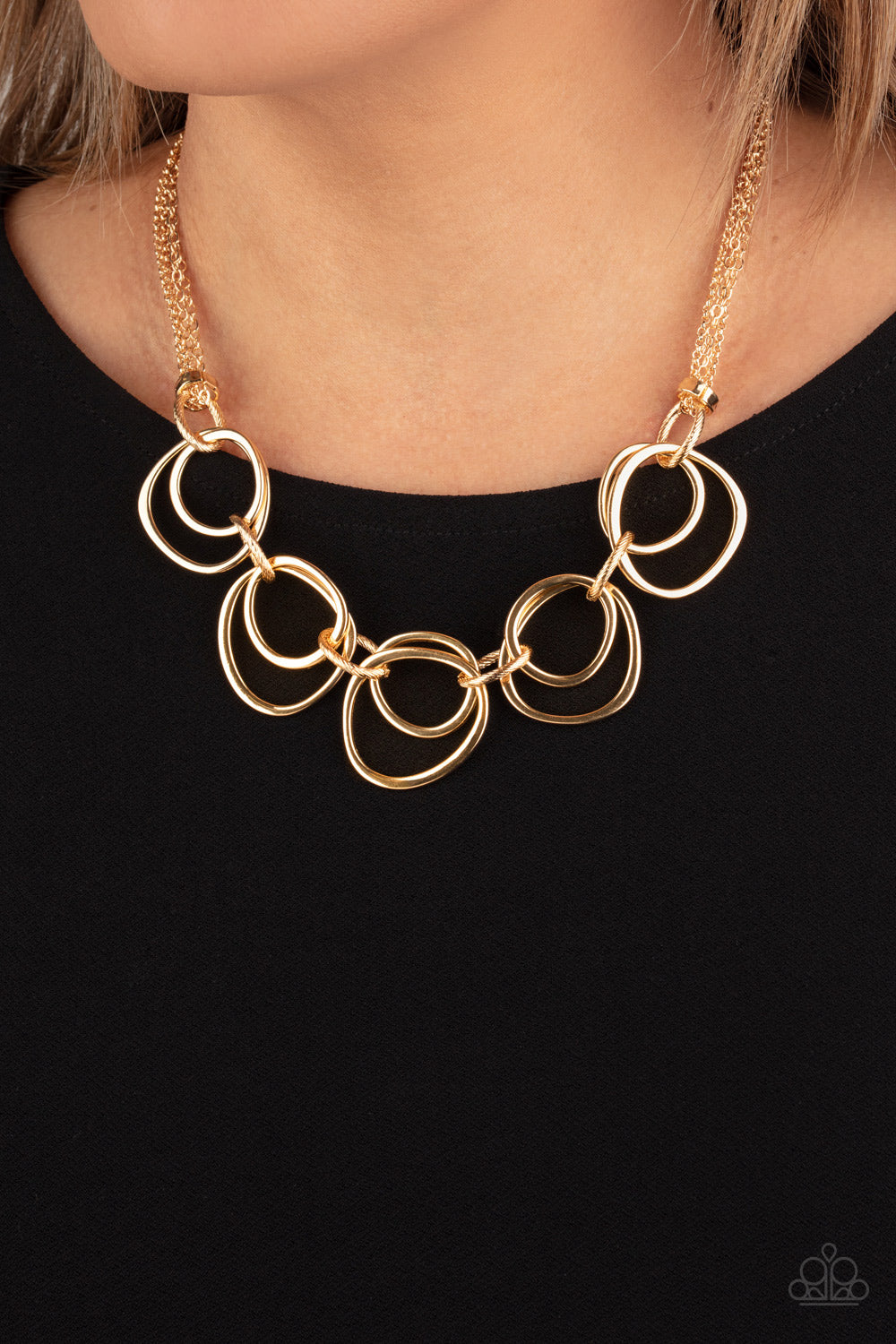 Paparazzi ♥ Asymmetrical Adornment - Gold ♥  Necklace