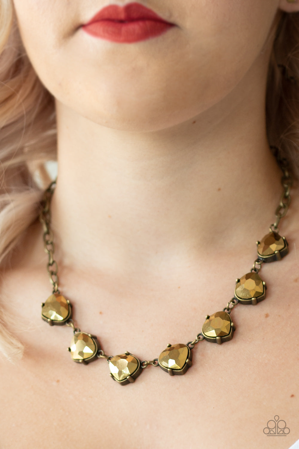 Paparazzi ♥ Star Quality Sparkle - Brass ♥  Necklace