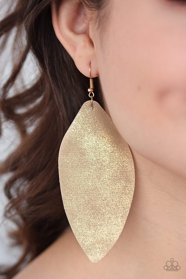 Paparazzi ♥ Serenely Smattered Two - Gold ♥ Earrings
