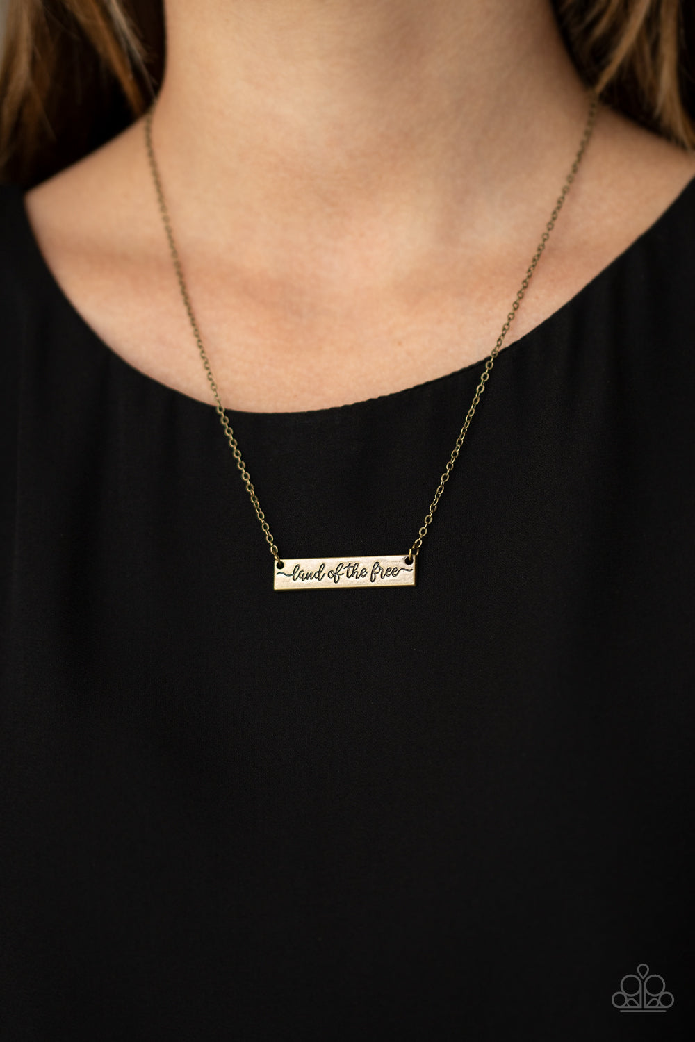 Paparazzi ♥ Land Of The Free - Brass ♥  Necklace