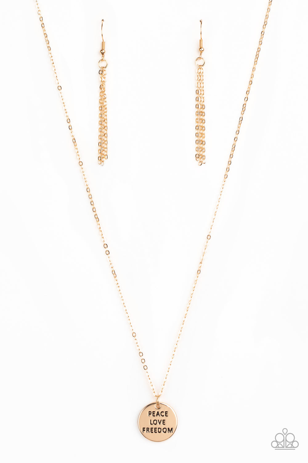 Paparazzi ♥ Freedom Isnt Free - Gold ♥ Necklace