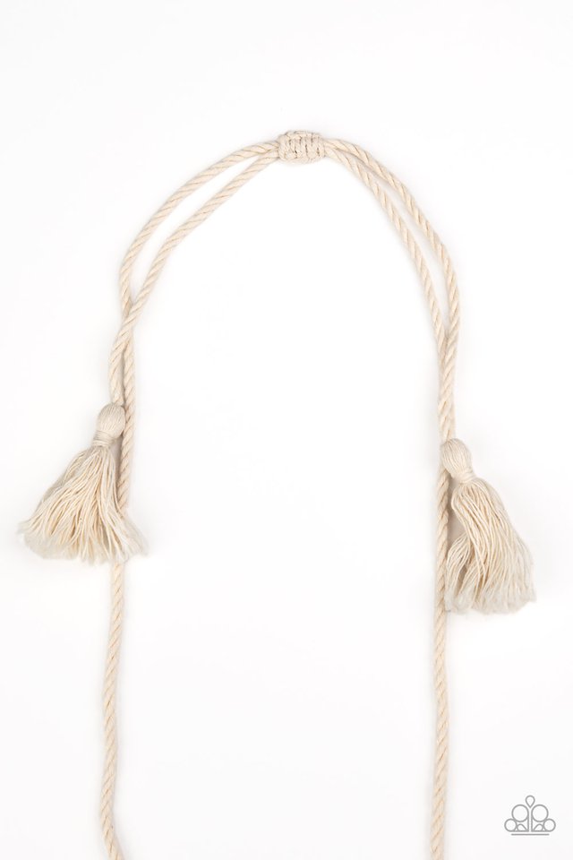 Paparazzi ♥ Macrame Mantra - White ♥ Necklace