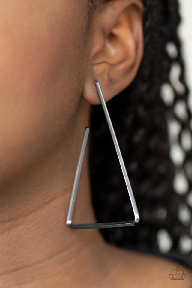 Paparazzi ♥ Go Ahead and TRI - Black ♥ Earrings