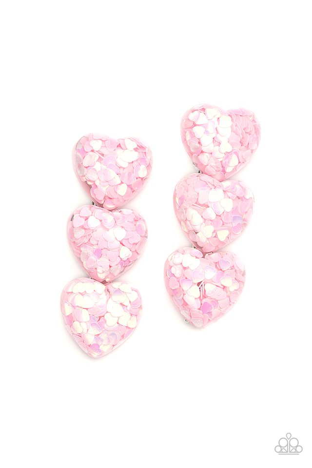 Paparazzi ♥ Heart Full of Confetti - Pink ♥ Hair Clip