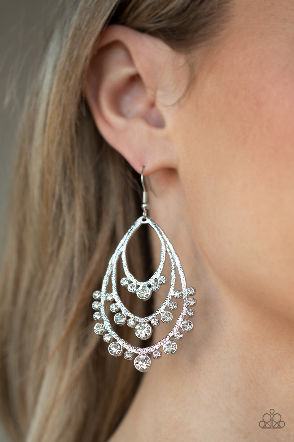 Paparazzi ♥ Break Out In TIERS - White ♥  Earrings