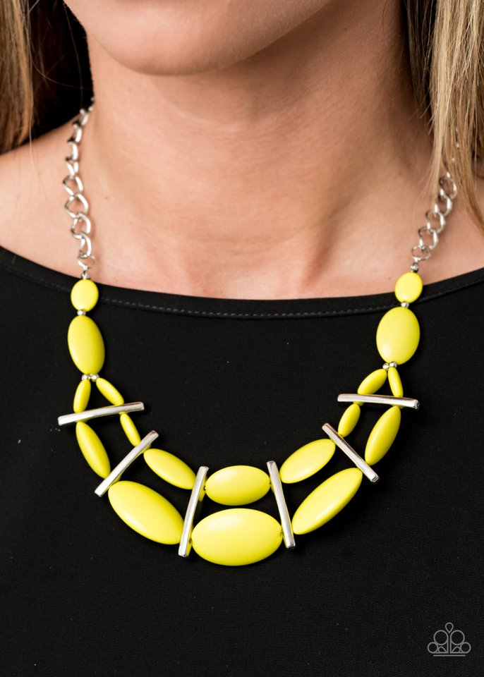 Paparazzi ♥ Law of the Jungle - Yellow ♥ Necklace