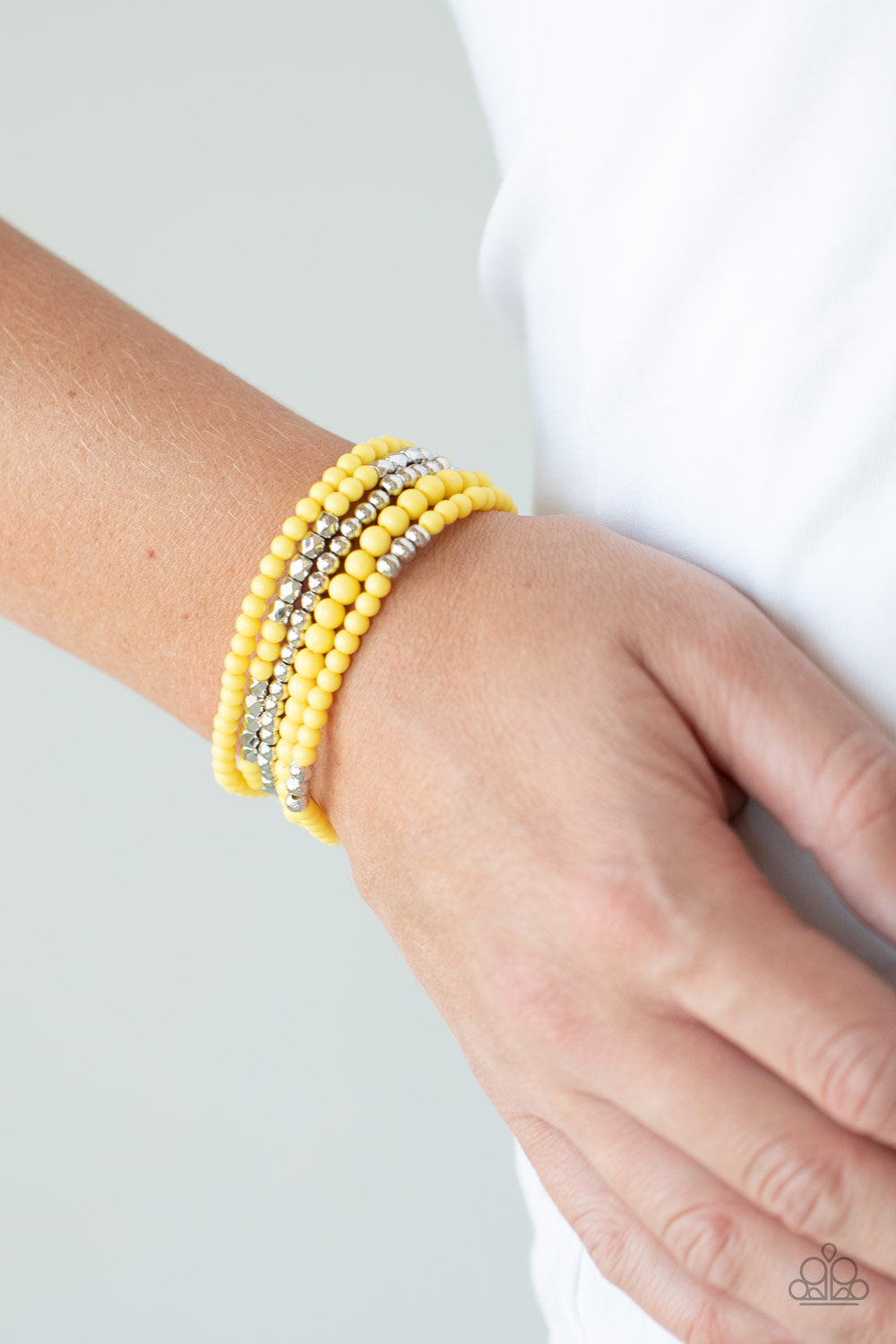 Paparazzi ♥ Stacked Showcase - Yellow ♥  Bracelet