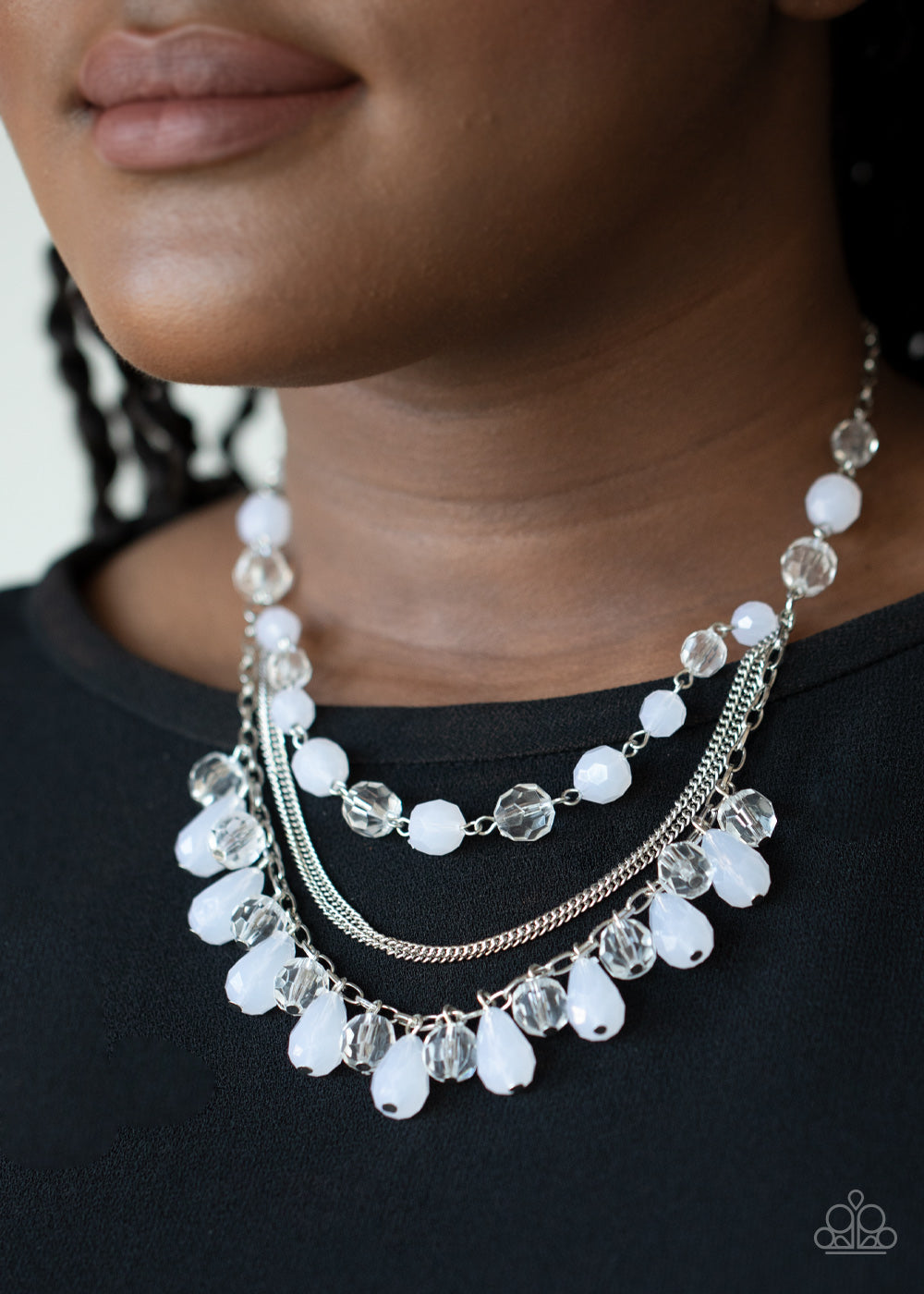 Paparazzi ♥ Awe-Inspiring Iridescence - White ♥  Necklace