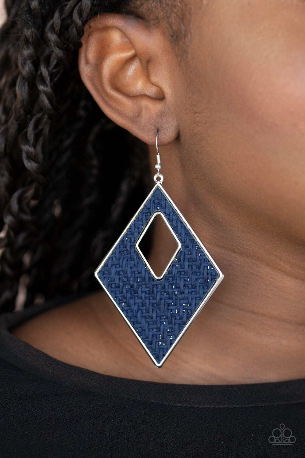 Paparazzi ♥ Woven Wanderer - Blue ♥  Earrings