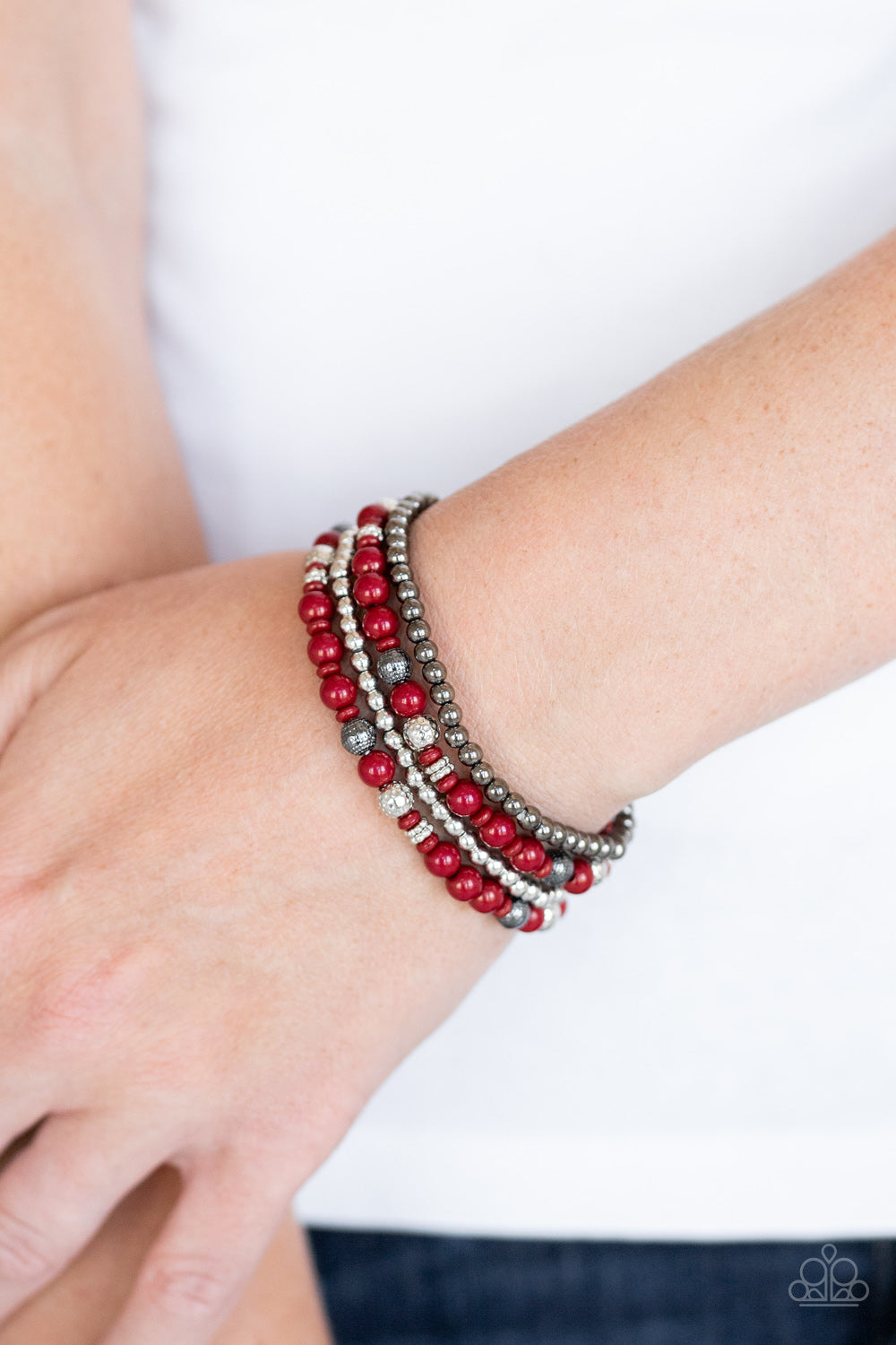 Paparazzi ♥ Stacked Style Maker - Red ♥  Bracelet