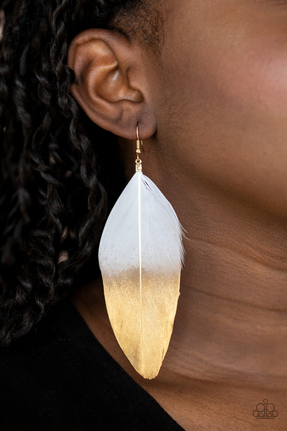 Paparazzi ♥ Fleek Feathers - White ♥  Earrings
