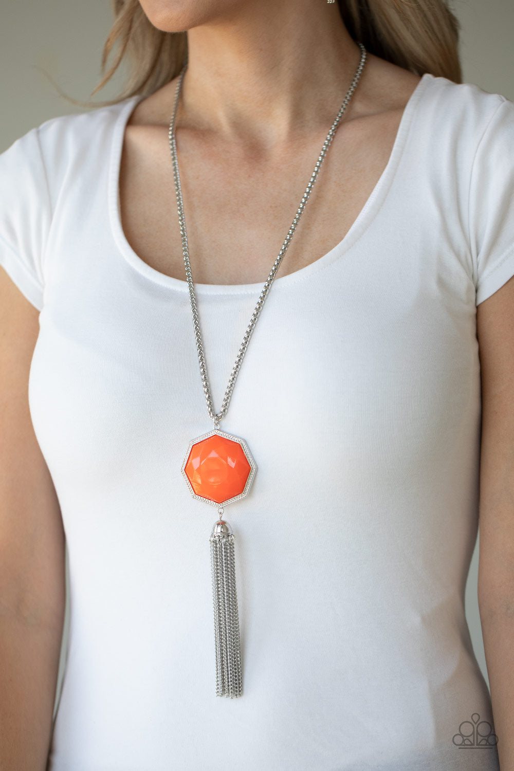 Paparazzi ♥ Prismatically Polygon - Orange ♥  Necklace