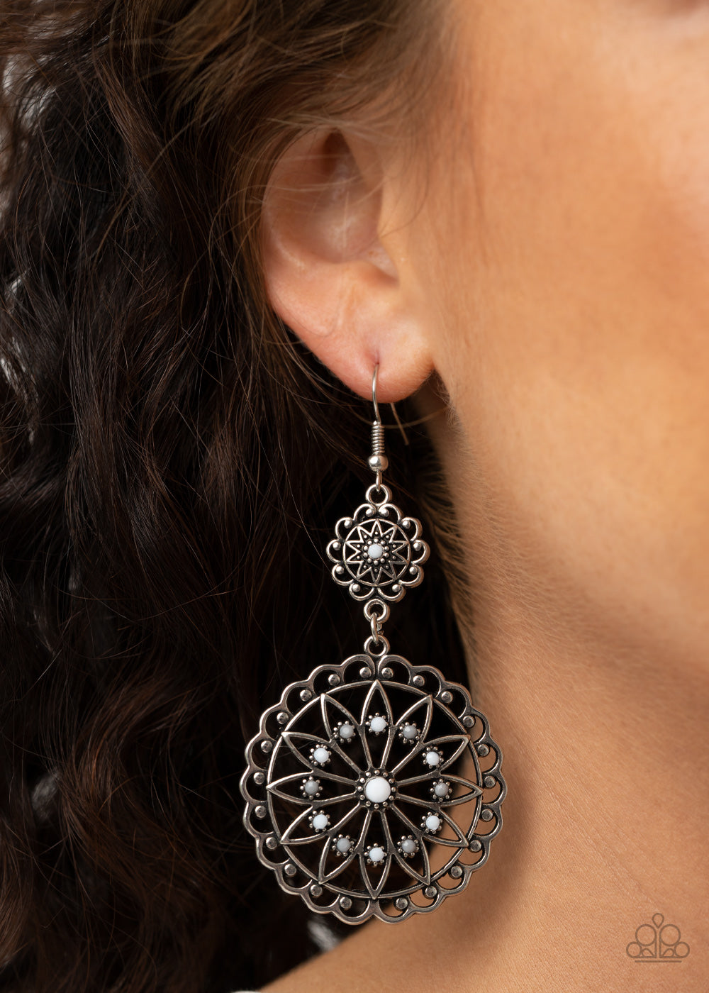 Paparazzi ♥ Beaded Brilliance - White ♥  Earrings