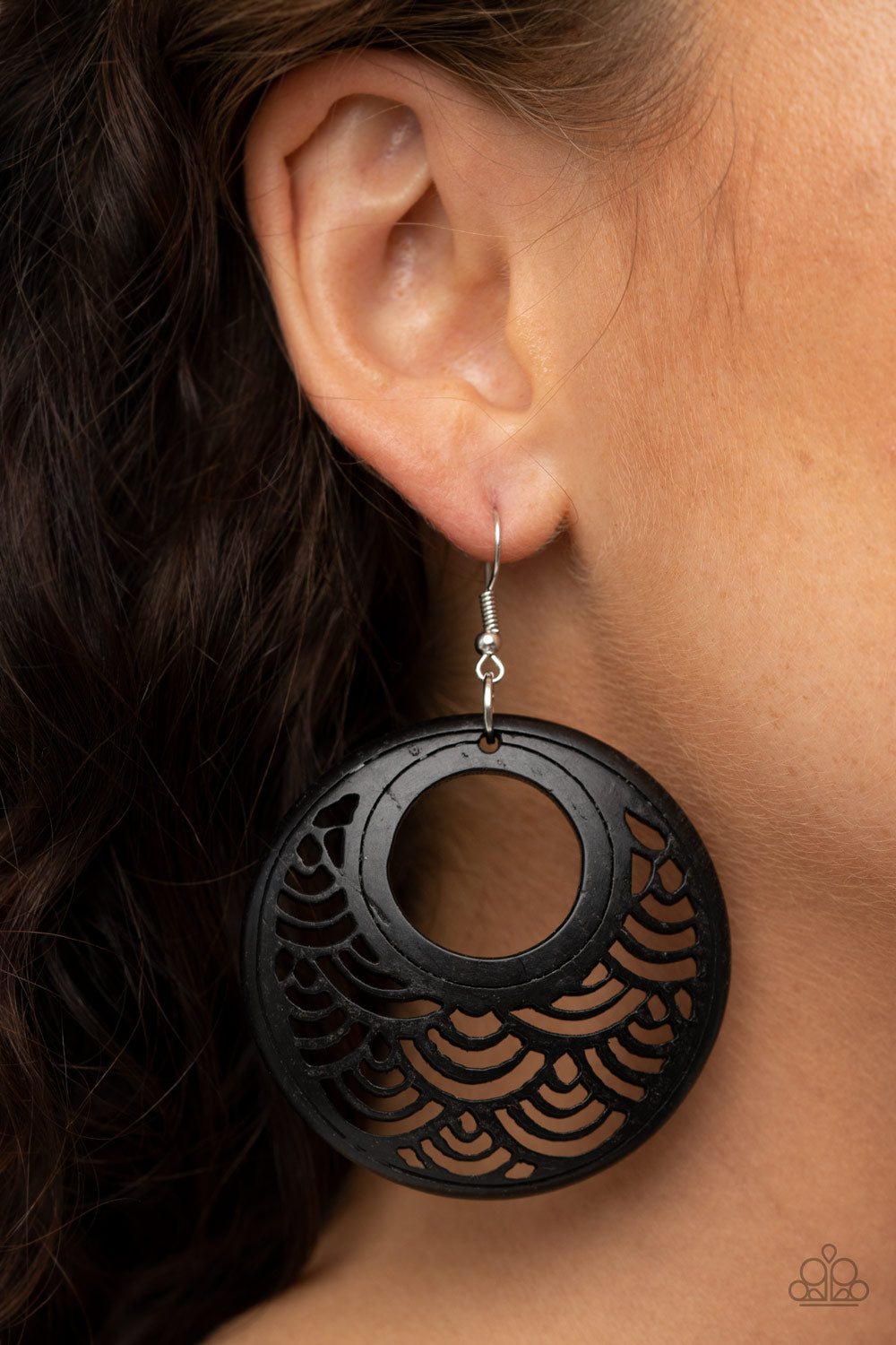 Paparazzi ♥ Tropical Canopy - Black ♥  Earrings