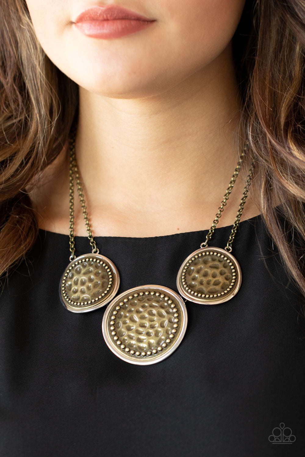 Paparazzi ♥ Gladiator Glam - Brass ♥  Necklace