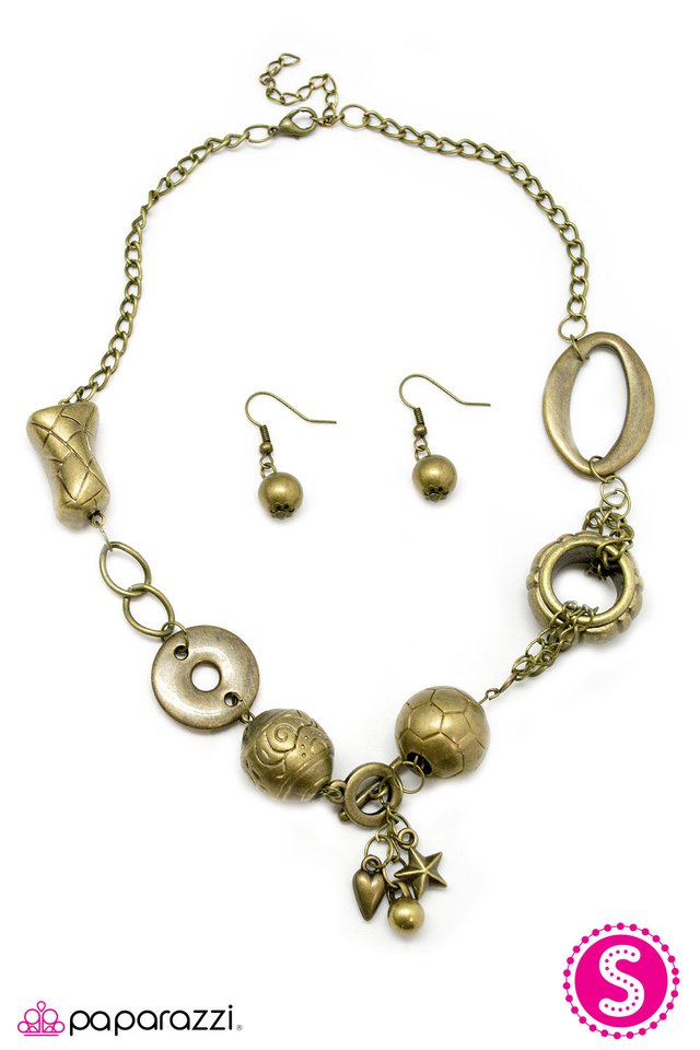 Paparazzi ♥ Mixed Tape - Brass ♥ Necklace