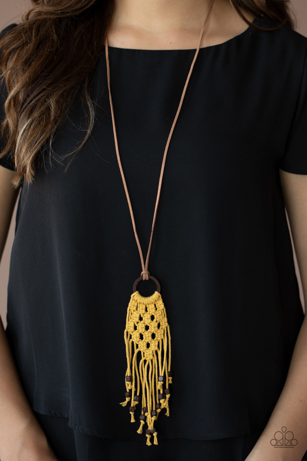 Paparazzi ♥ Its Beyond MACRAME! - Yellow ♥  Necklace
